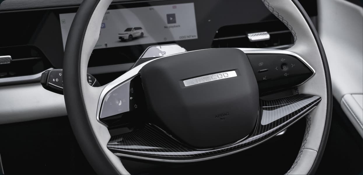 JAECOO J5 EV steering wheel and driver display